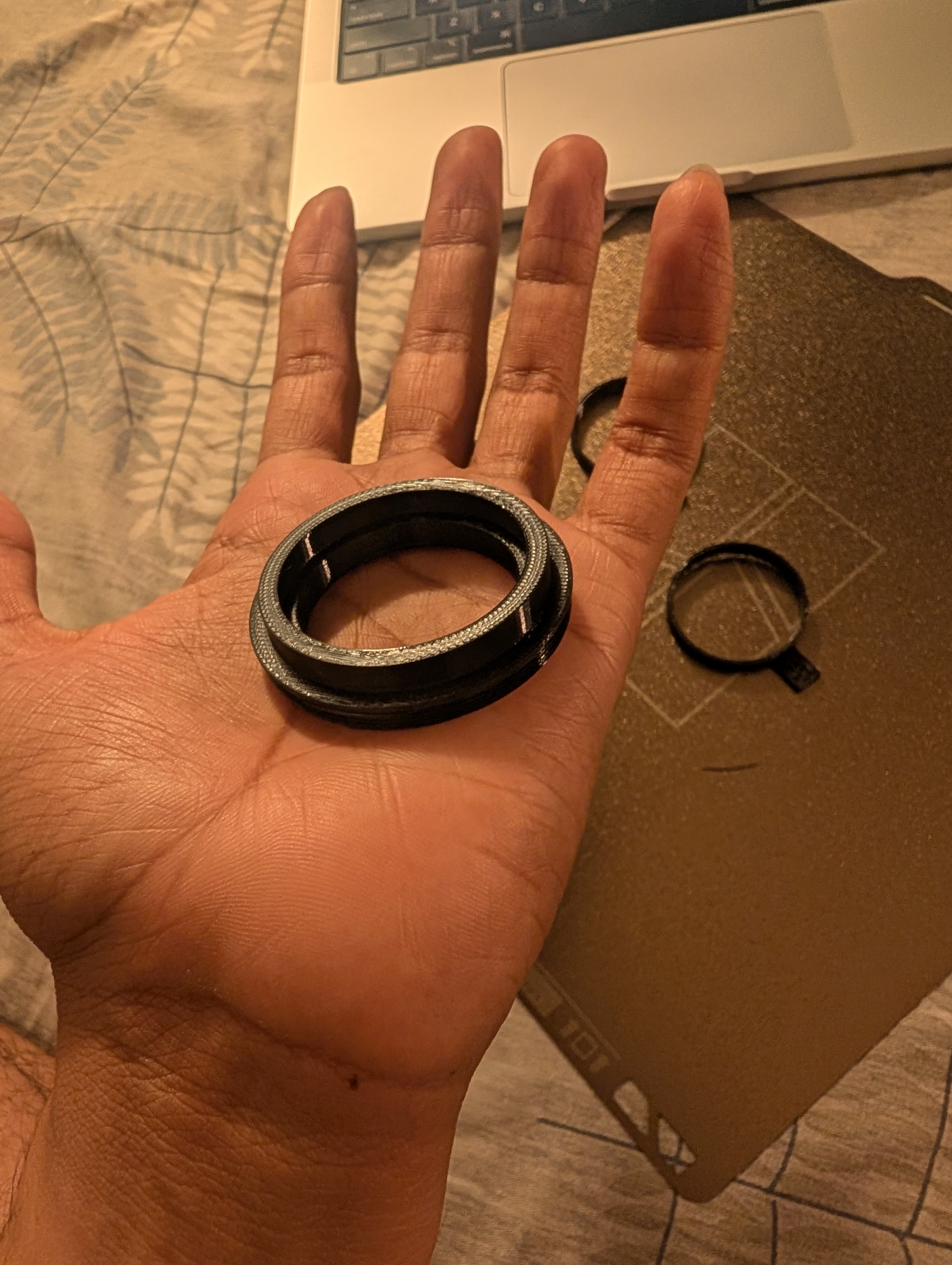 Close-up of the printed M49 x 0.75 thread.