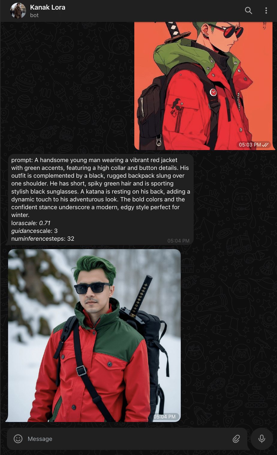 LoRA in action -- from anime reference to photorealistic AI-generated portrait